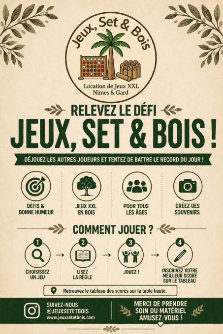 Animation : le Défi Jeux, Set & Bois
